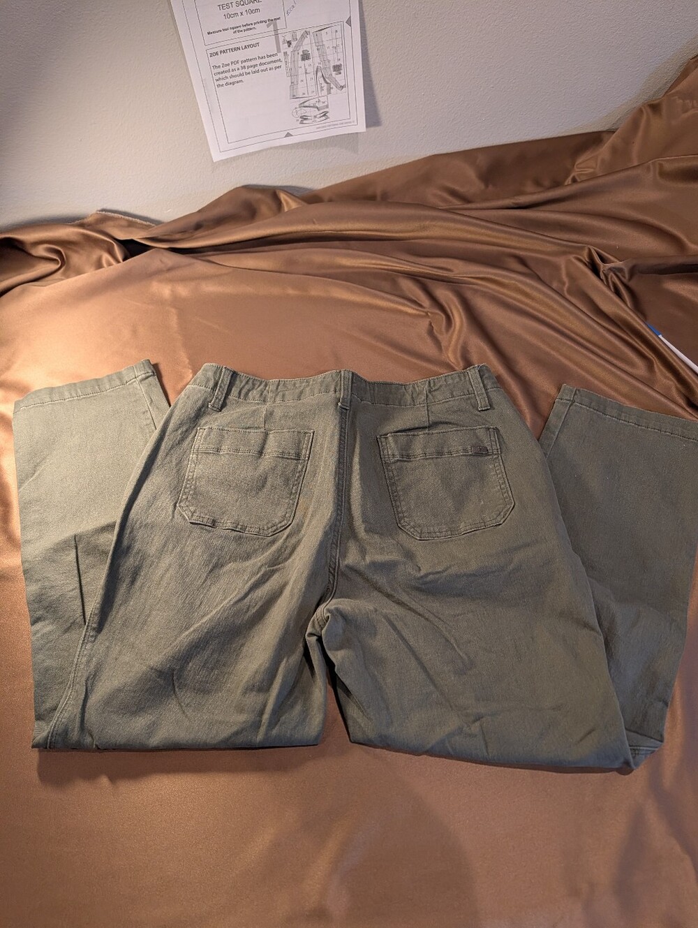1822 Capri Olive Green Denim Pants - Picture 2 of 6